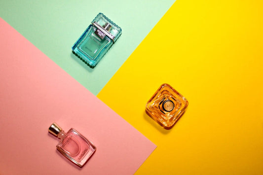 a bottle of perfume sitting on top of a table