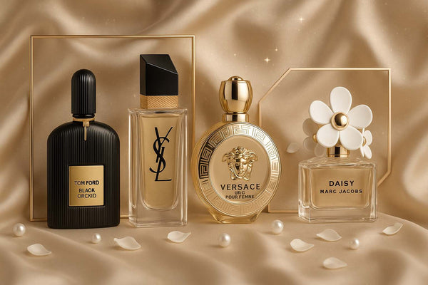 Four perfume bottles