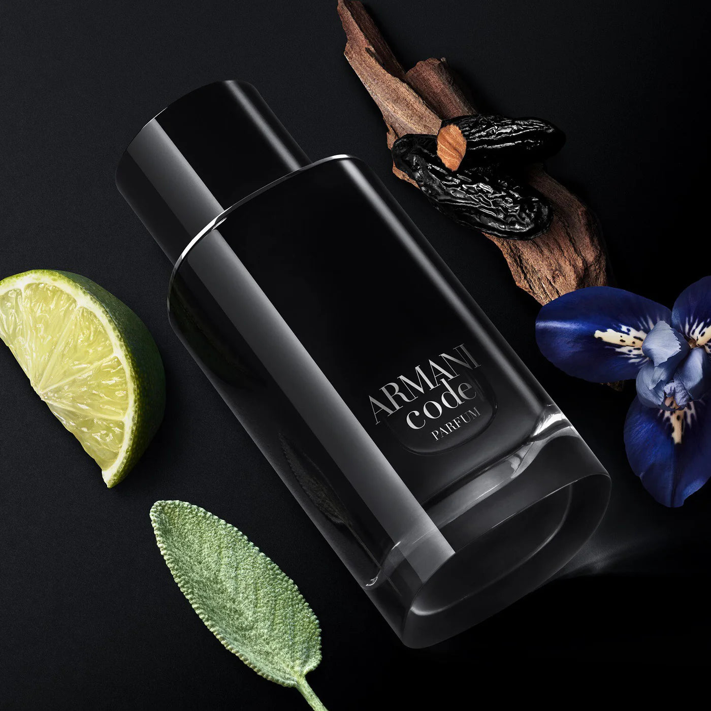 Giorgio Armani Code Parfum 125ml bottle – fragrance with bergamot, clary sage, iris accord, tonka bean, cedarwood and musky woods