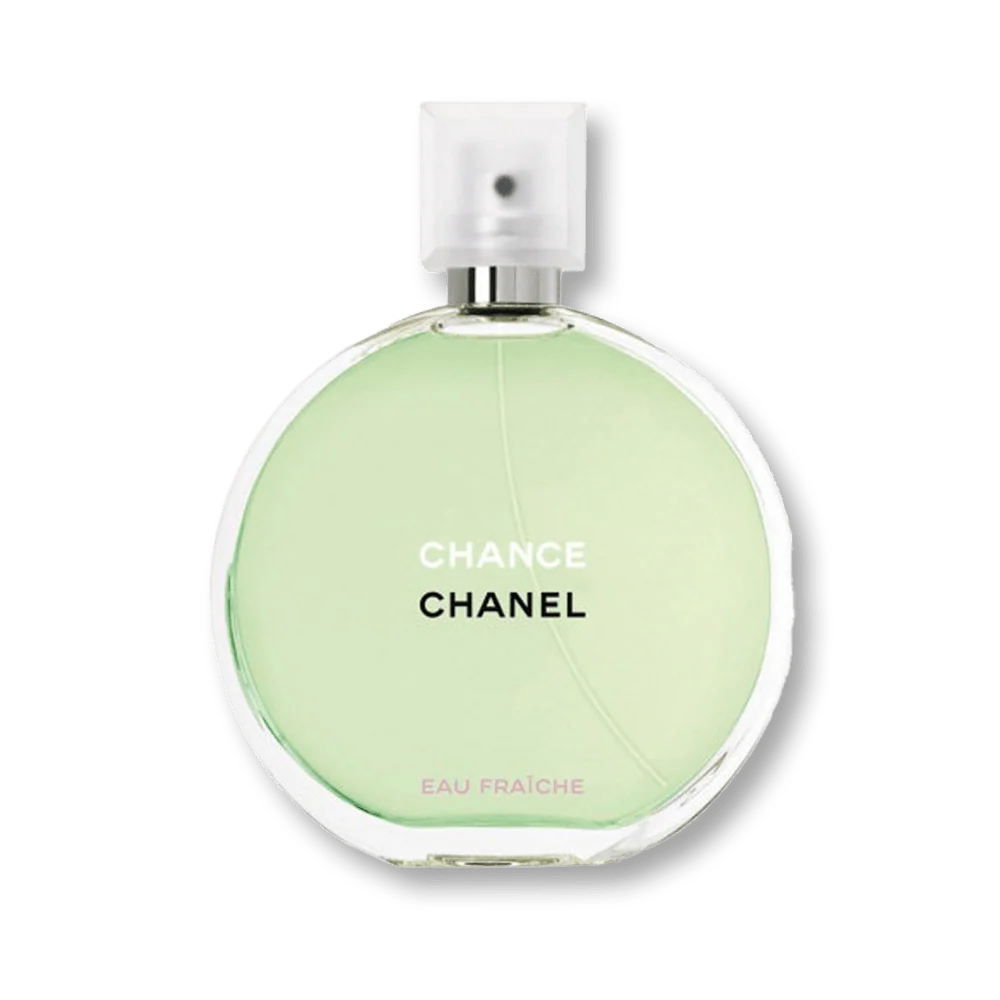 Chanel Chance Eau Fraçèe perfume bottle on a white background
