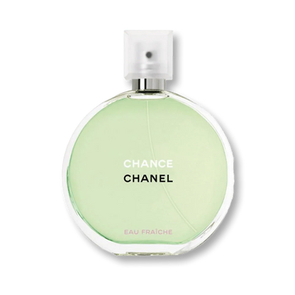 Chanel Chance Eau Fraçèe perfume bottle on a white background
