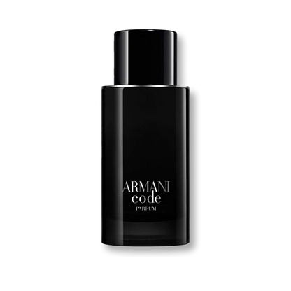 Black Armani Code perfume bottle on a white background
