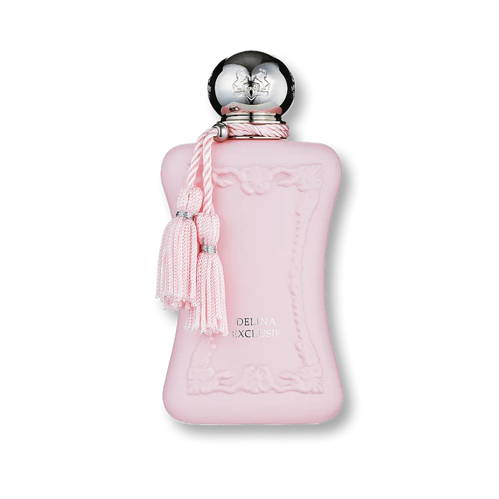 delina exclusif, women’s designer perfume Australia. bottle with decorative elements on a white background
