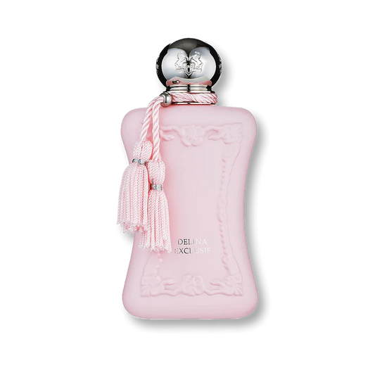delina exclusif, women’s designer perfume Australia. bottle with decorative elements on a white background